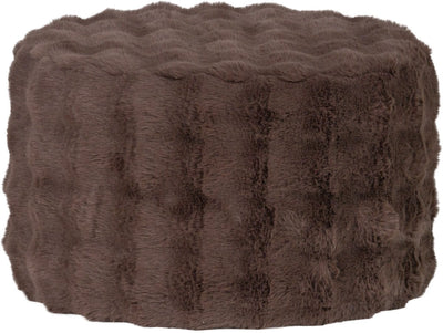 Woood olven poef laag - fluffy stof - bruin - 36x60x60