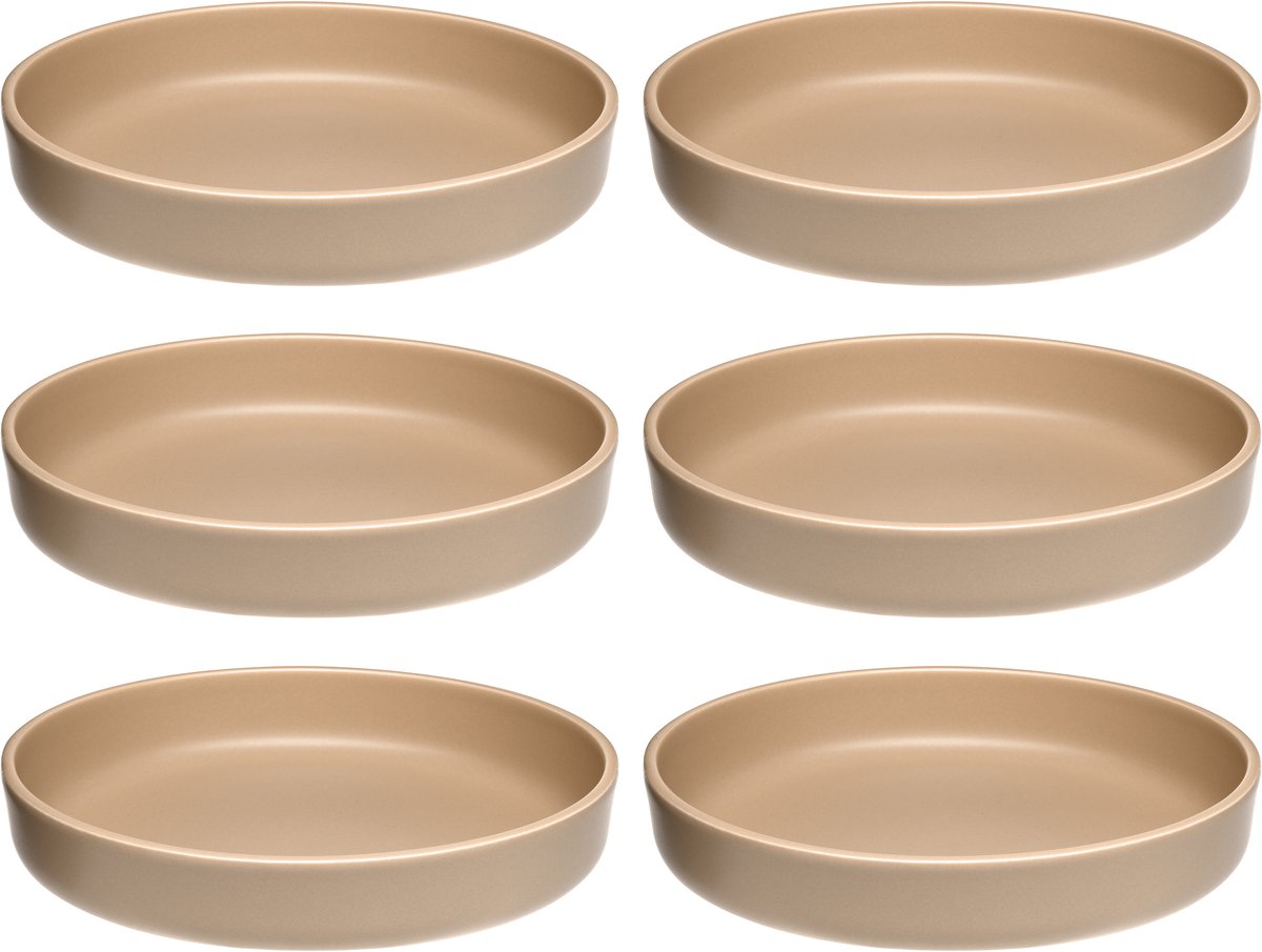 Leonardo roma bord diep 20cm abrikoos - set 6