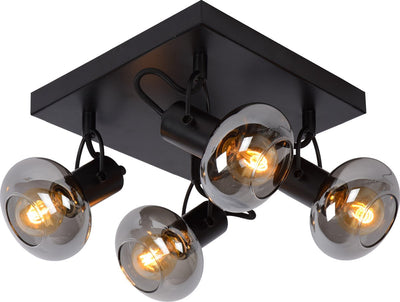Lucide madee - plafondspot (plafondlamp) - 4xe14 - zwart