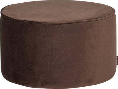 Woood sara poef hoog 36xø60 cm - velvet - donkerbruin