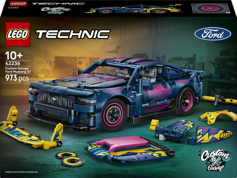 Lego technic aanpasbare ford mustang gt auto speelgoed voor kinderen en decoratie 42236