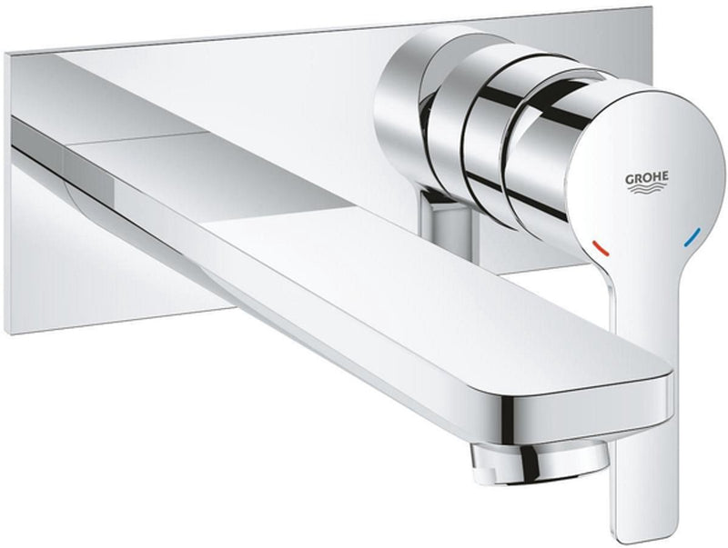 Grohe lineare new tweegats wastafelkraan l - lange uitloop - wandmontage - chroom