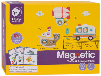 Classic world magnetische puzzeldoos verkeer - educatief speelgoed.