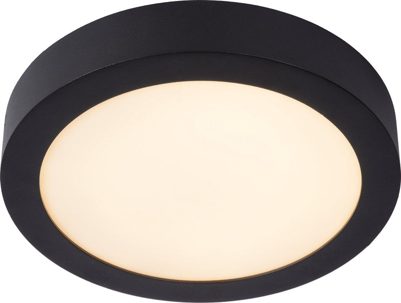 Lucide brice-led - plafonnière (plafondlamp) badkamer - ø 24 cm - led dimbaar - 1x15w 3000k - ip44 - zwart