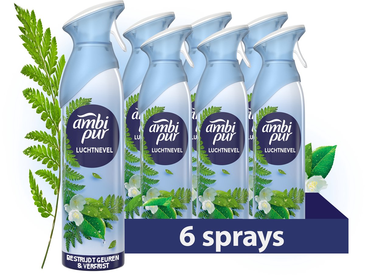 Febreze ambi pur air effects luchtverfrisser spray - ochtend dauw - 6 x 185 ml