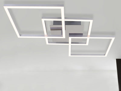 Briloner leuchten briloner - led plafonniére - dimbaar - draaibaar - 3.000k warm wit licht - woonkamer lamp - zilverkleurig