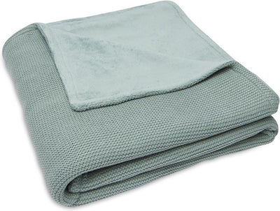 Jollein baby deken wieg 75x100cm basic knit forest green fleece