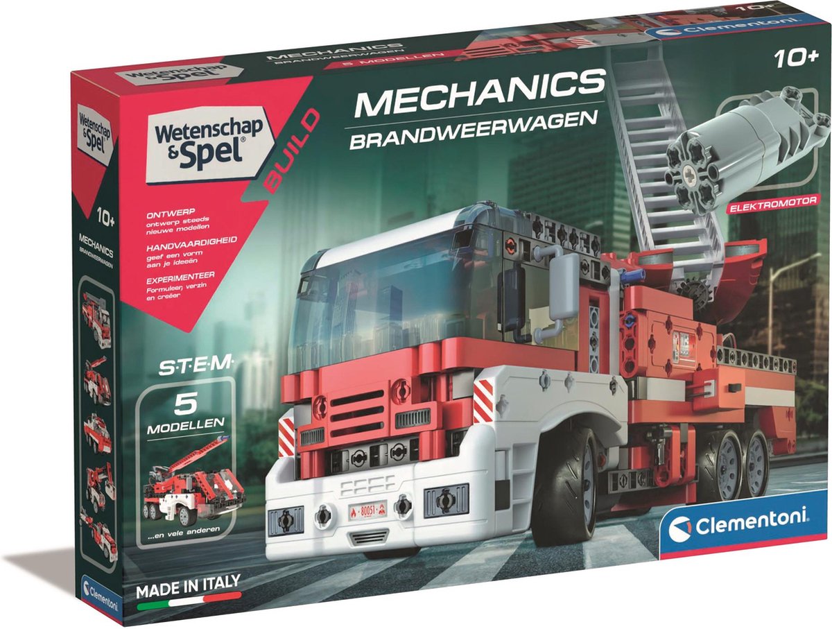 Clementoni wetenschap spel - mechanica - brandweerwagen - constructie speelgoed - vanaf 10 jaar
