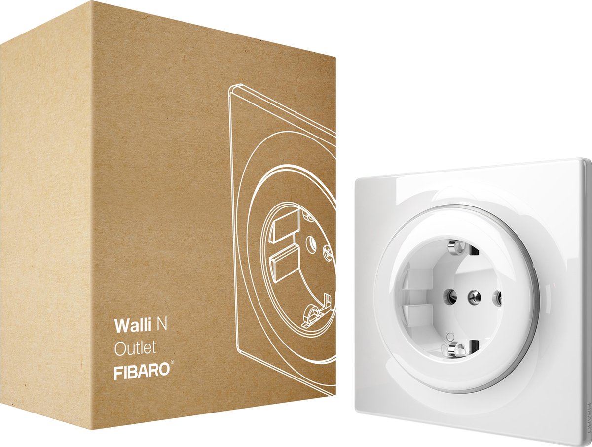 Fibaro walli n outlet type f - wit - klassiek basiselement