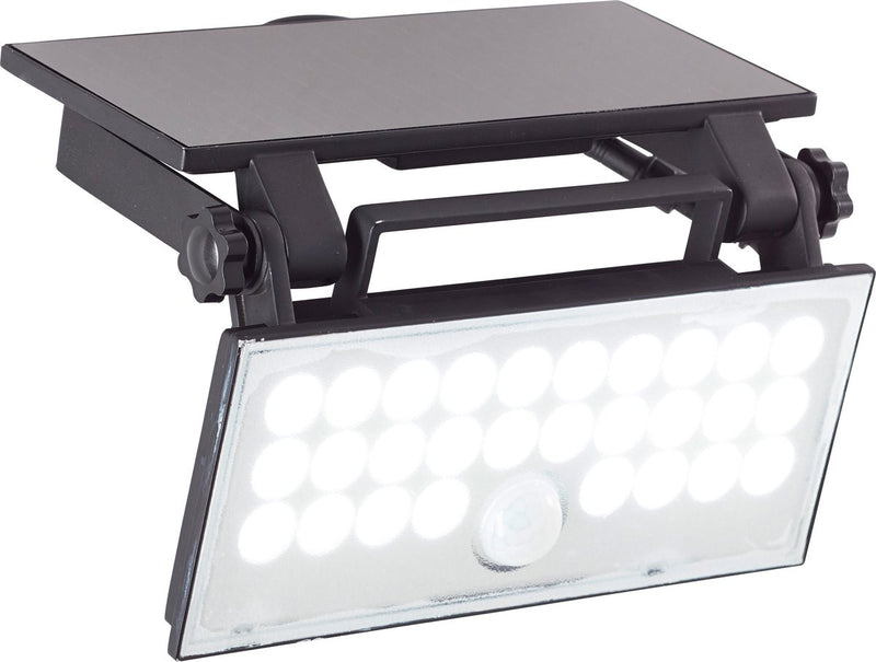 Brilliant luton - buiten wandlamp - led 6w - solar - 1000 lm - 4100k - draaibaar - sensor - ip65 - zwart