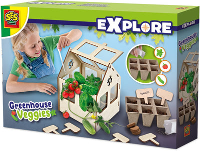 Ses creative broeikas met groenten - zelf bouwen en kweken van hout - vanaf 5 jaar - buitenspeelgoed - schoencadeautjes sinterklaas