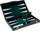 Longfield backgammon 18 inch - groen, zwart wit ingelegd bord - luxe groene koffer met handvat - engelhart