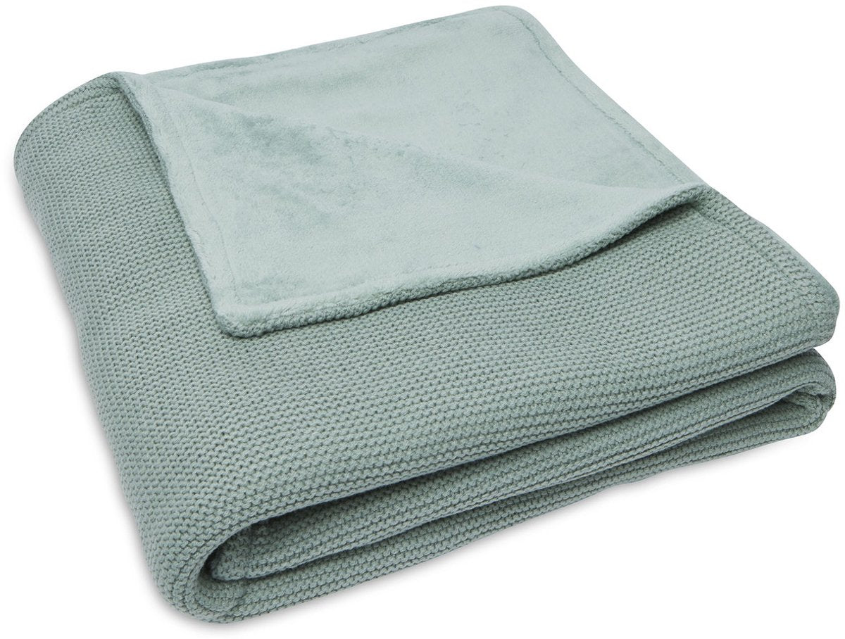 Jollein baby deken ledikant 100x150cm basic knit forest green fleece