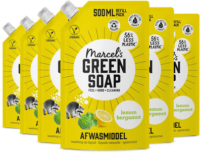 Marcel's green soap afwasmiddel navulling - citroen bergamot - 6 x 500ml