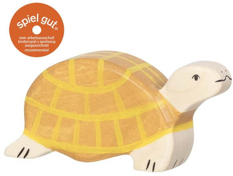 Holztiger wildernis - schildpad - 10x2x5cm - houten figuur - handgemaakt