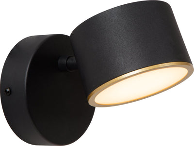 Lucide gian - wandlamp - led dimbaar - 1x9w 2700k - zwart