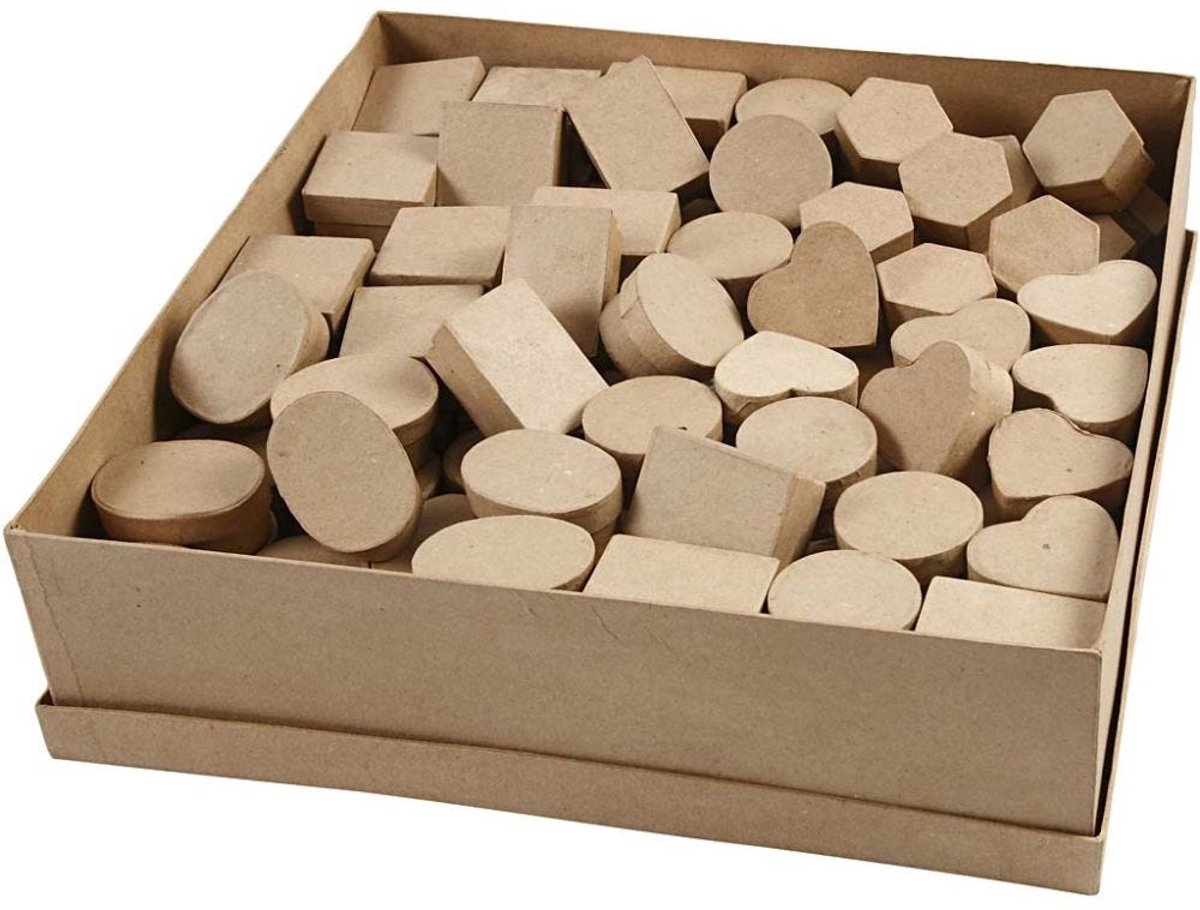 Creativ company mini dozen - 4-6 cm d x 3 cm h - 144 stuks - kleine dozen voor geschenken en decoratie