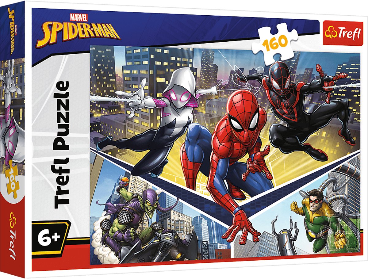 Trefl puzzel spiderman power - marvel legpuzzel 160 stukjes karton.