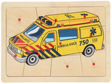 Playwood houten puzzel ambulance 112 hout - afbeelding 1
