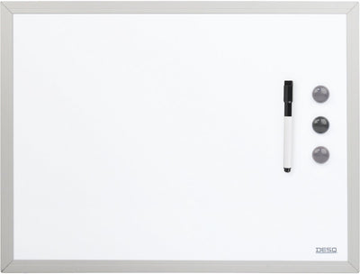 Desq ® whiteboard - magnetisch - wit - aluminium omlijsting - 30 x 40 cm