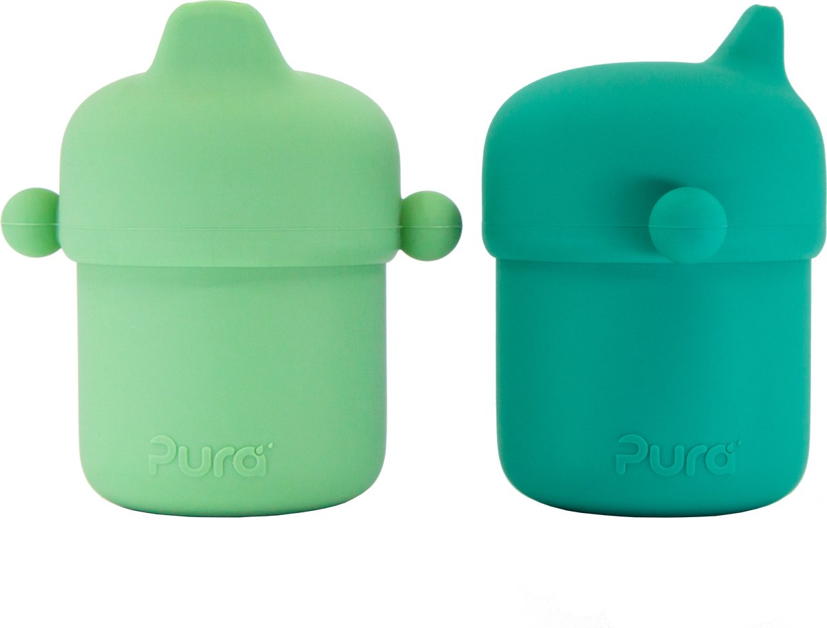 Pura my-my™ - silicone - tuitbeker - 150 ml - 2-pack - mint en moss
