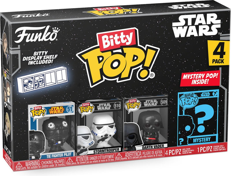 Funko star wars - bitty pop! 4-pack darth vader 2,5 cm verzamelfiguur - multicolours