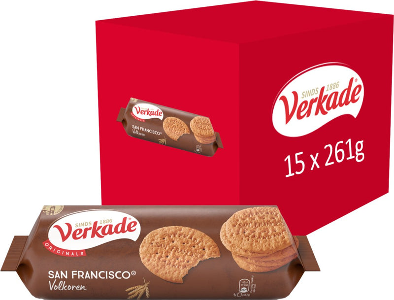Verkade san francisco koekjes - volkoren - 15 x 261 gram