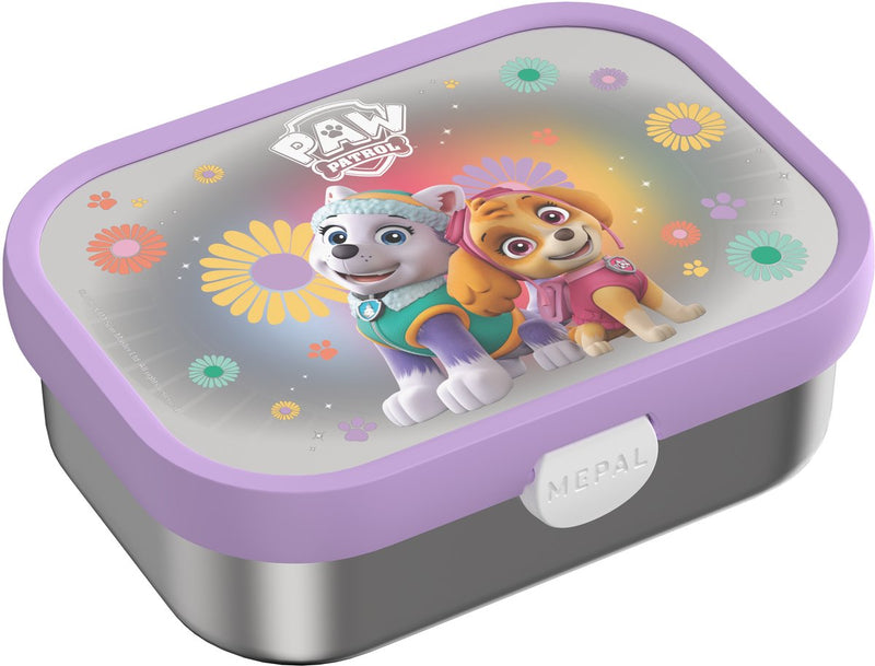 Mepal rvs bento lunchbox campus - 750 ml - broodtrommel met vakjes voor kinderen - geschikt voor 4 boterhammen - lunchbox rvs - paw patrol girls