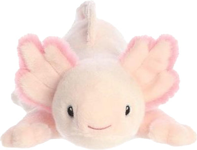 Aurora eco nation pluche knuffeldier axolotl - roze - 37 cm - waterdieren thema speelgoed
