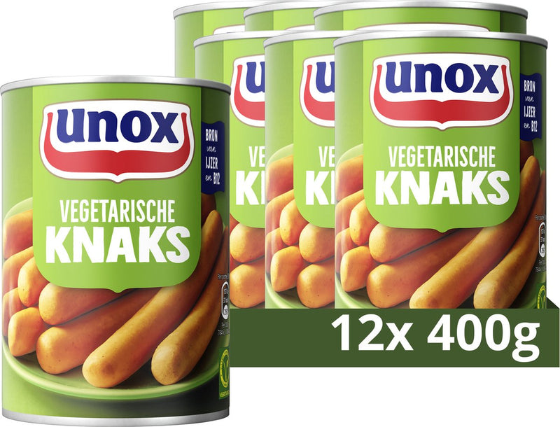 Unox - knakworst - vegetarische knaks - 12 x 400 g - voordeelverpakking