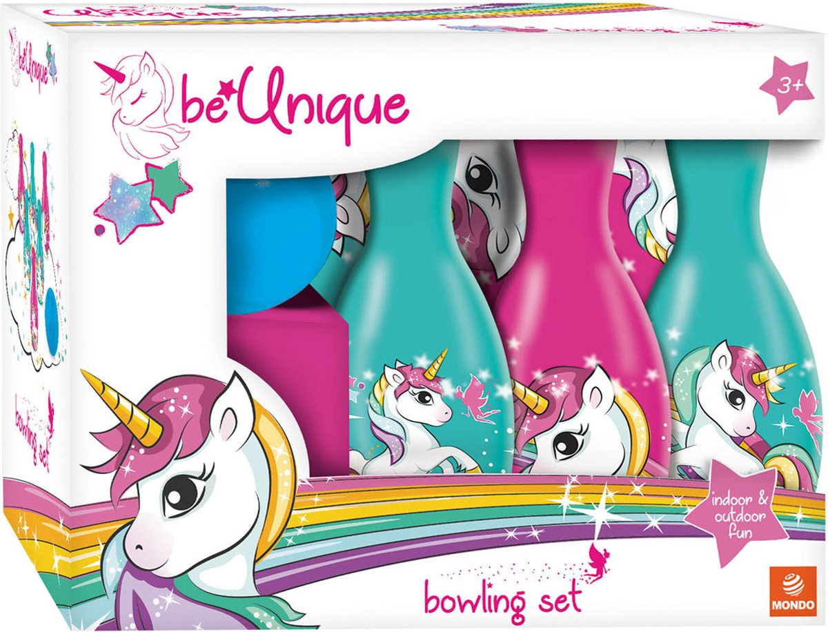 Mondo bowlingset eenhoorn, 7dlg.