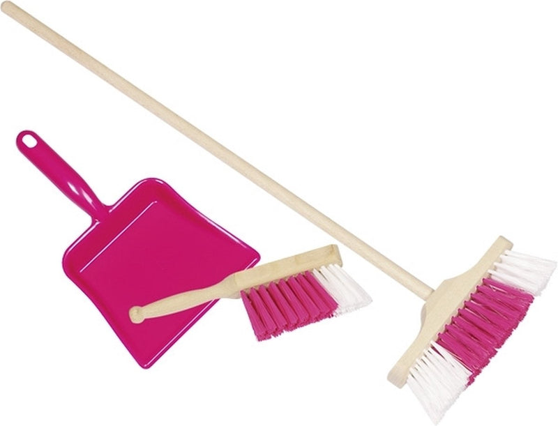 Goki bezem, stoffer blik roze