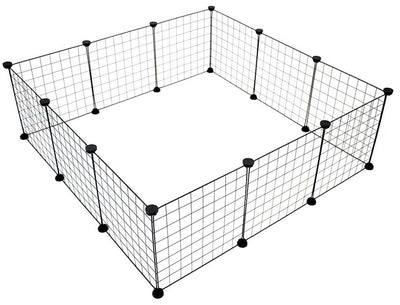 Duvo plus my home verblijf modulair voor kleine zoogdieren 107x107x35cm zwart