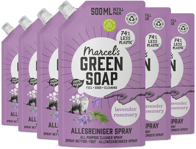 Marcel's green soap allesreiniger spray navulling - lavendel rozemarijn - 6 x 500 ml