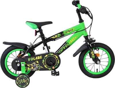 Volare strike kinderfiets - jongens - 12 inch - zwart groen - twee handremmen