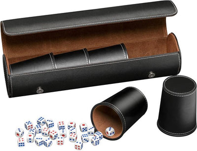 Philos dobbelbeker kunstleer zwart (set 5 stuks)
