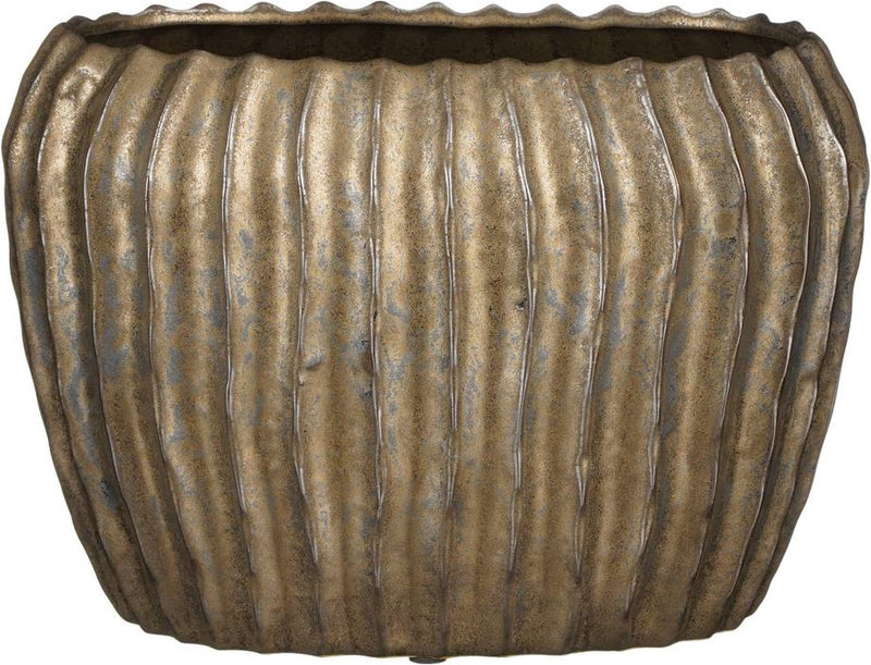 Mica decorations noma bloempot - 28x28x19 cm - keramiek - brons