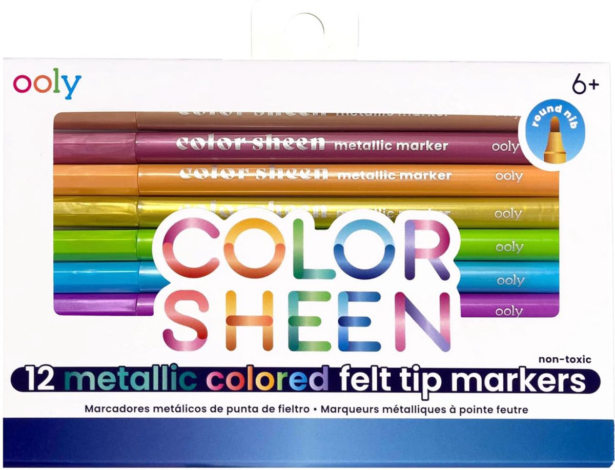 Ooly - color sheen - metallic viltstiften - 12 stuks