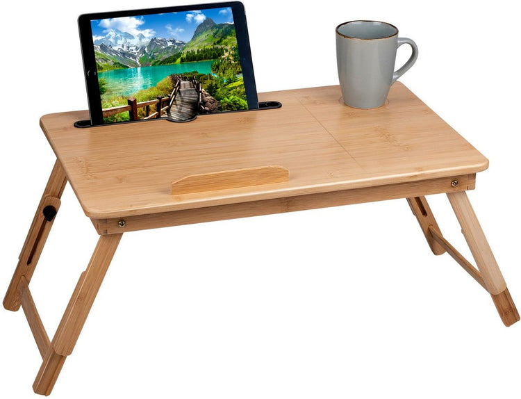 Merkloos sans marque laptoptafel bedtafel - hout - 53 x 34 x 27,5 cm - multifunctioneel