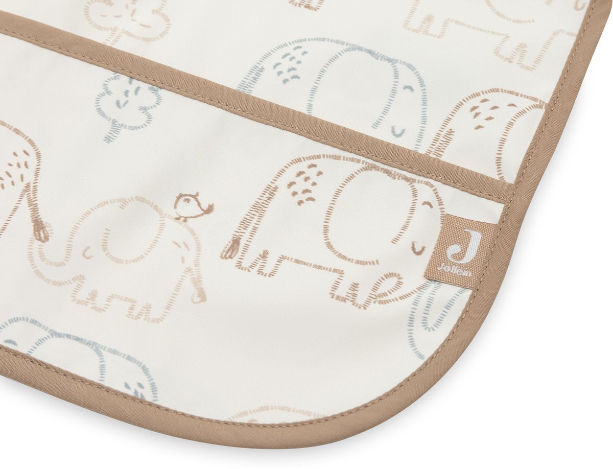 Jollein slabbetjes waterproof met mouw - 1 stuk - 75 cm - elephant tales