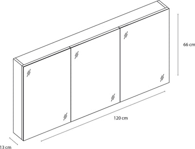 Differnz somero spiegelkast fsc 120 cm hoogglans wit