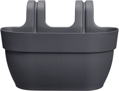 Elho vibia campana easy hanger m 36 - balkonbak met ophanghaken - 100% gerecycled plastic - ø 36.0 x h 26.5 cm - antraciet