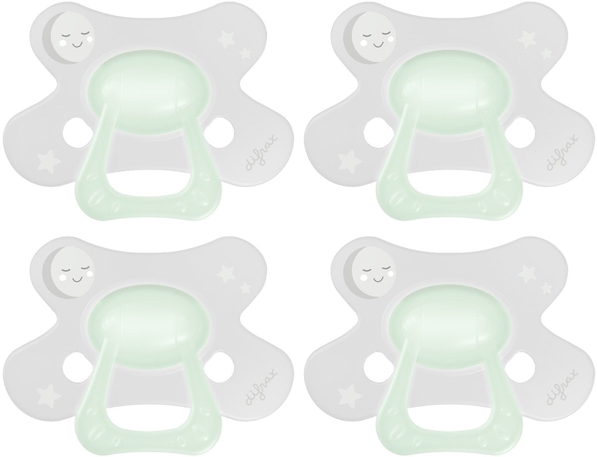 Difrax fopspeen natural - 18+ maanden - glow in the dark - 4 stuks