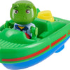 Aquaplay - waterbaanaccessoire - sportboot met kikker - badspeelgoed - groen
