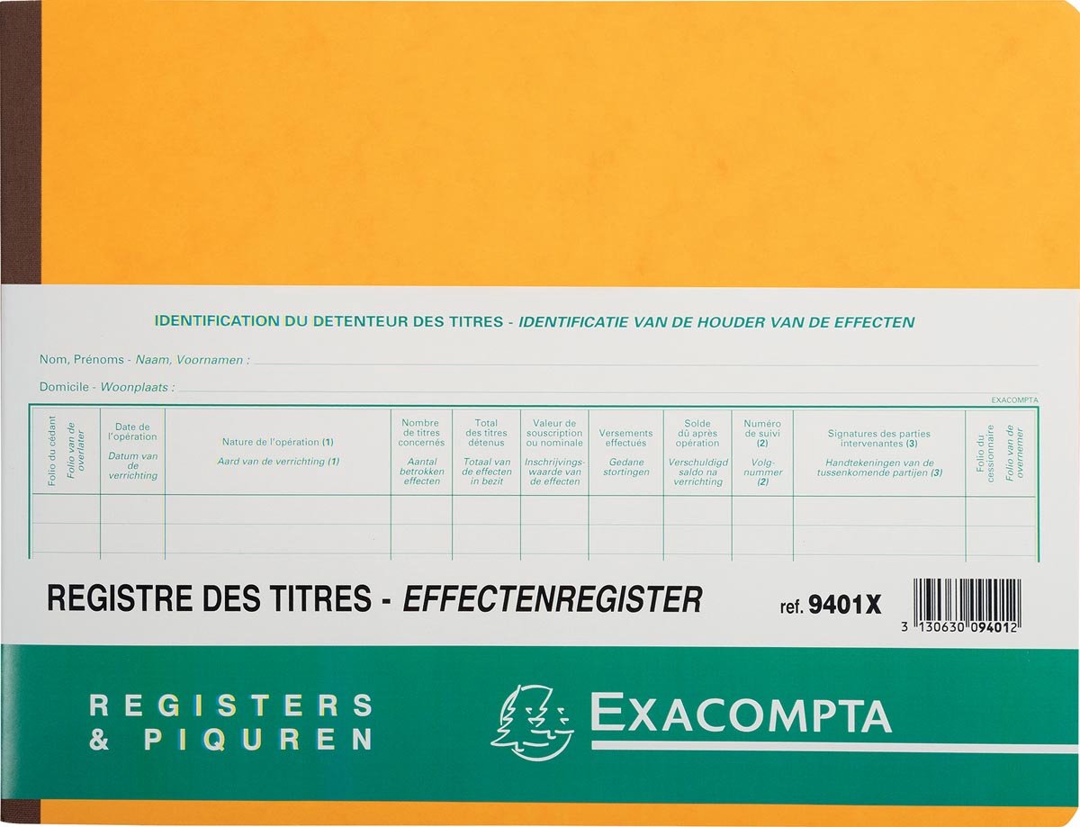 Merkloos sans marque exacompta aandelenregister bv
