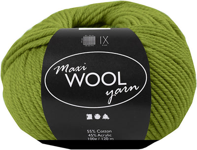 Creativ company wolgaren olijfgroen - breigaren 100 gram 125 meter.