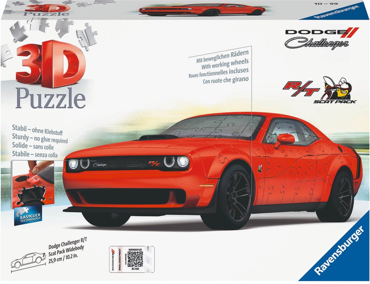 Ravensburger 3d puzzel dodge chall.r t scat pack, 108st.