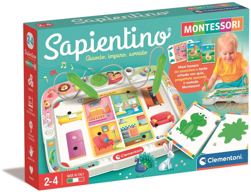 Clementoni sapientino montessori - associo. imparo. sorrido, 2 jaar, geluid, batterijen vereist, lr44, meerkleurig