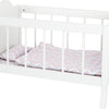 Small foot poppenbed met beddengoed junior 50 x 30 cm hout wit