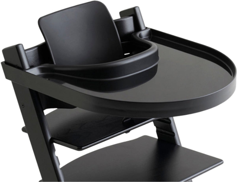 Playtray - tafelblad voor stokke tripp trapp eetblad - met riempje - zwart